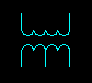 一個繞組上有中心點抽頭的變壓器電氣圖形符號