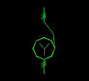 三相自藕變壓器，星形連接電氣符號