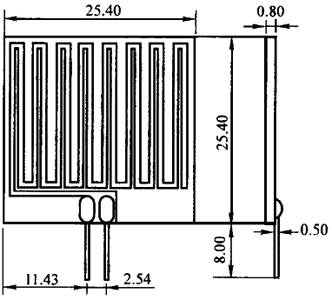 日本產100S25厚膜鉑電阻尺寸