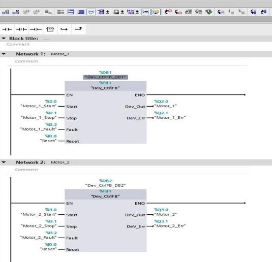 電機(jī)直接控制功能塊在博圖中的傳統(tǒng)調(diào)用方式 電機(jī)直接控制功能塊在博圖中的傳統(tǒng)調(diào)用方式
