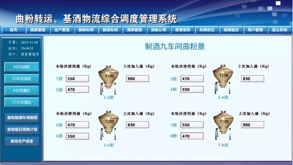 自動化調度系統制酒車間曲粉