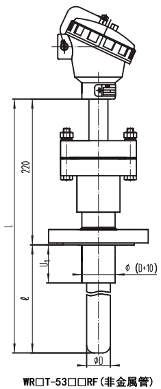 固定法蘭非金屬管熱風爐熱電偶結構尺寸 固定法蘭非金屬管熱風爐熱電偶結構尺寸