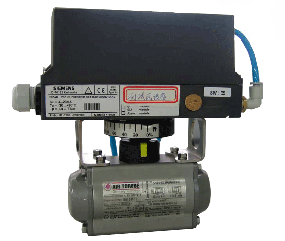 安裝好閥門定位器的氣動執行機構整體圖 安裝好閥門定位器的氣動執行機構整體圖