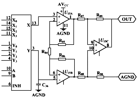 多路溫度遠傳監測儀放大電路 多路溫度遠傳監測儀放大電路