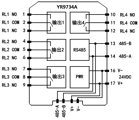 開關(guān)量輸出遠程I/O模塊接線圖