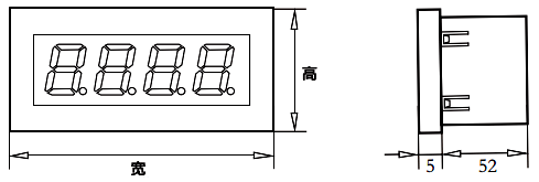 YR-D300電壓/電流表外形尺寸 YR-D300電壓/電流表外形尺寸