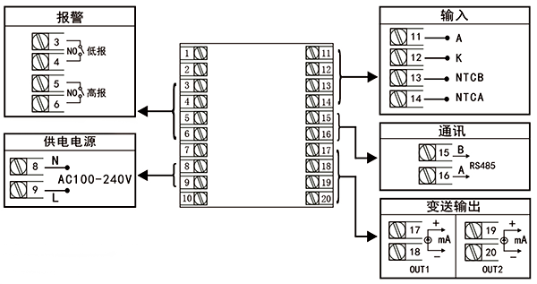 溶解氧在線監(jiān)測儀接線圖 