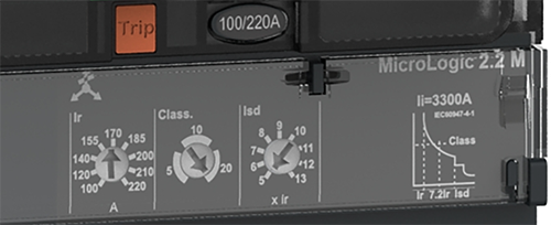 NSX250-Miclogic 2.2M電動機保護型塑殼斷路器的面板 NSX250-Miclogic 2.2M電動機保護型塑殼斷路器的面板