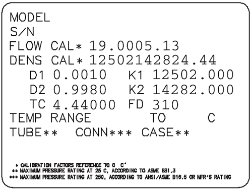新式彎管質量流量計銘牌 新式彎管質量流量計銘牌