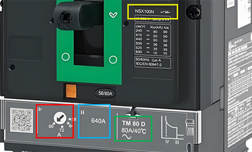 NSX100N-TM80D斷路器電流區(qū)域
