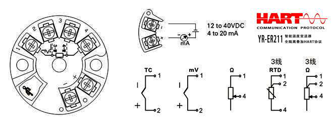 HART溫度變送器接線圖 HART溫度變送器接線圖